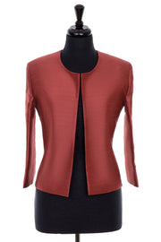 ladies raw silk short jacket in red