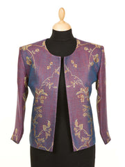 women's short jacket in purple blue