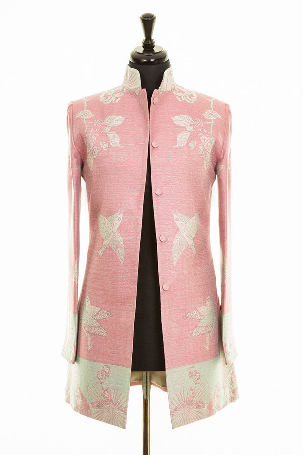 Long Nehru Jacket in Rococo Pink