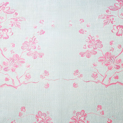 pale blue and pink floral cashmere fabric