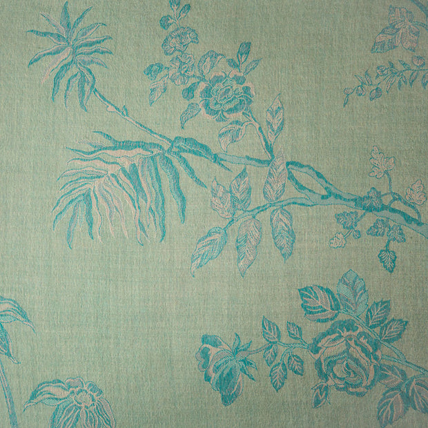 Fabric with flowers in blue. 