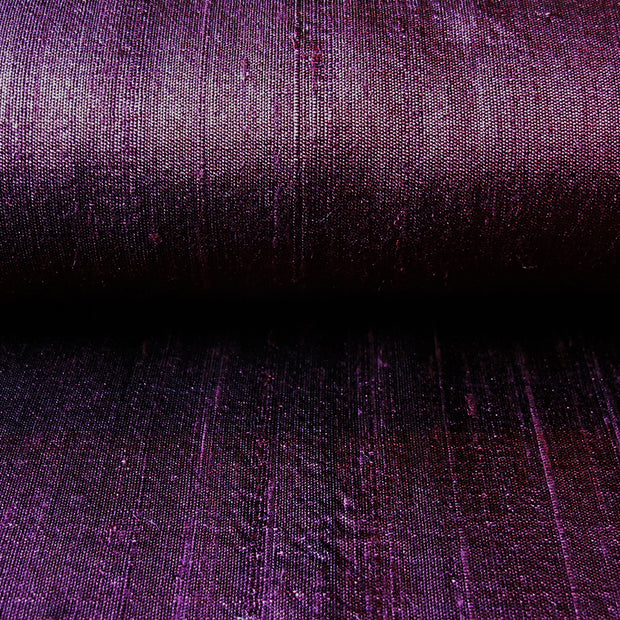 purple aubergine raw silk dupion fabric