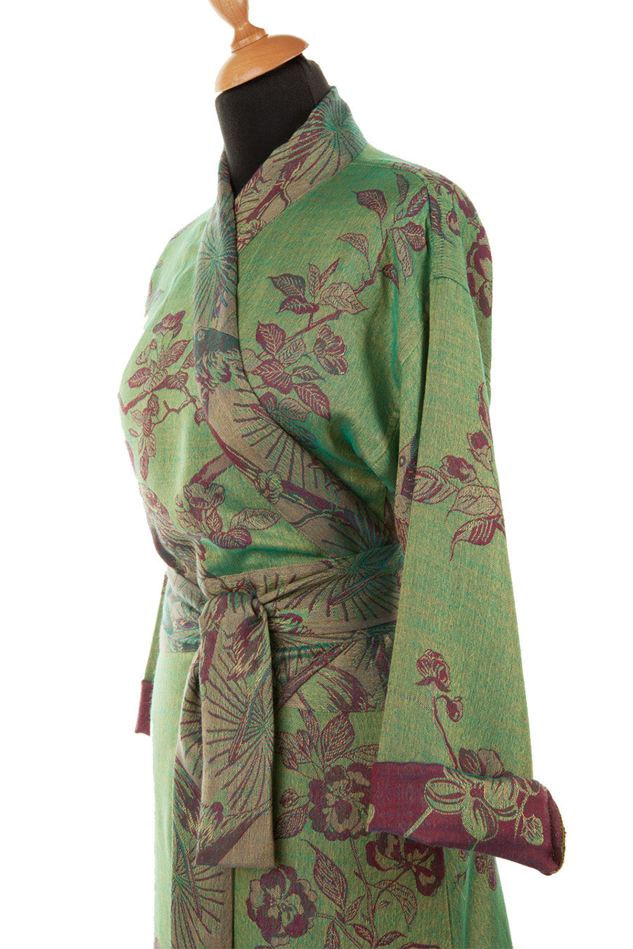 Dress Style Kimono in Dragonfly Green - Cashmere Kimono Dress Shibumi Dress Style Kimono in Dragonfly Green - Cashmere Kimono Dress Shibumi