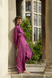 Silk Jumpsuit in Raspberry - Shibumi