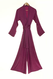 Silk Jumpsuit in Raspberry