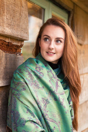 Shibumi Cashmere Shawl in Dragonfly Green