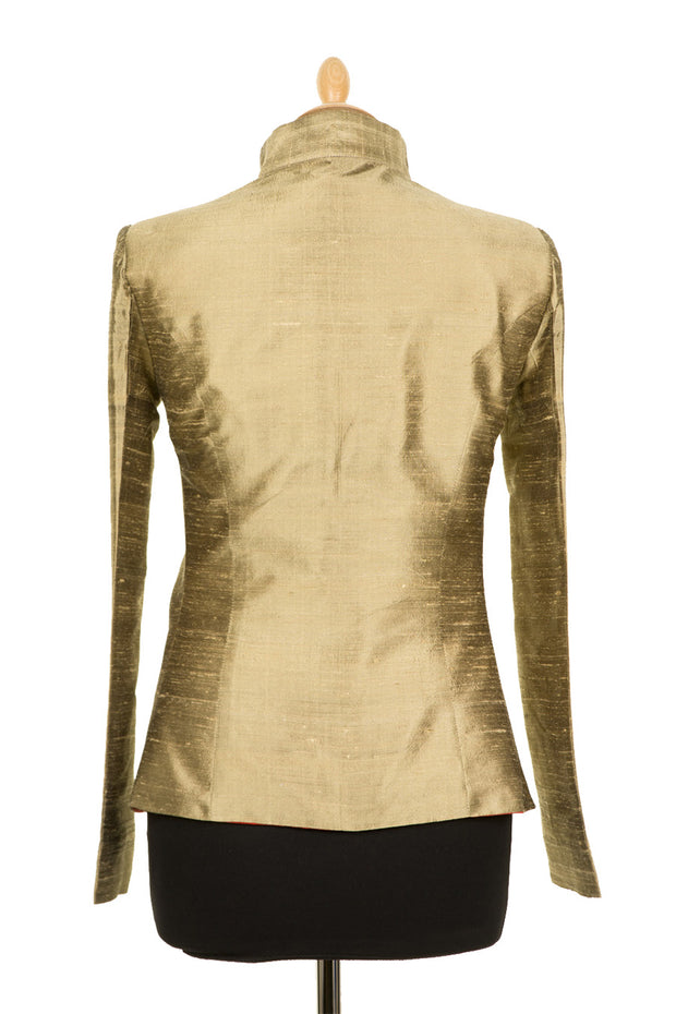 Anya Silk Jacket in Oyster Gold Rear View