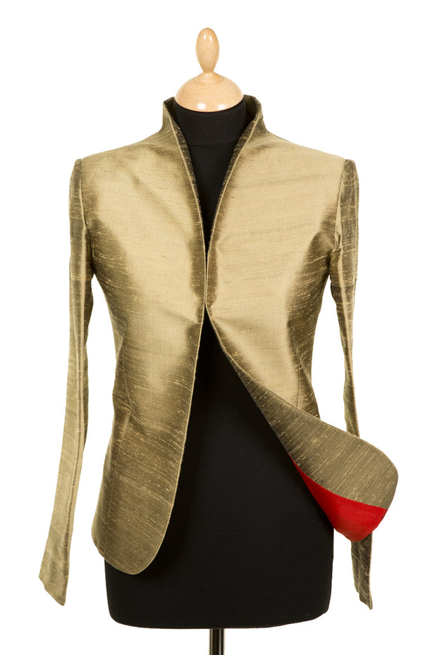 Anya Silk Jacket in Oyster Gold