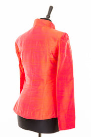 bright orange and pink raw shot silk jacket, womens wedding outfit, alternative mother of the bride outfit, funky silk jacket