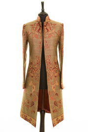 Shibumi Nehru Silk Coat in Bracken Green