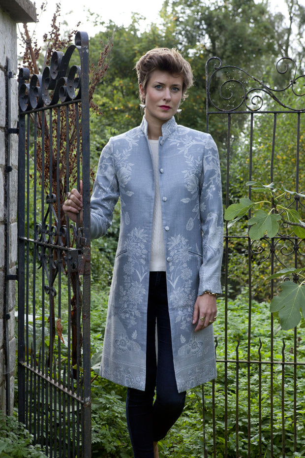 Shibumi Nehru Cashmere Coat in Wedgwood