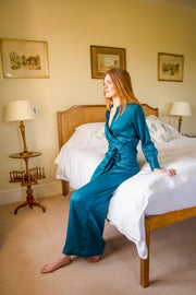 Silk Jumpsuit in Perfect Teal