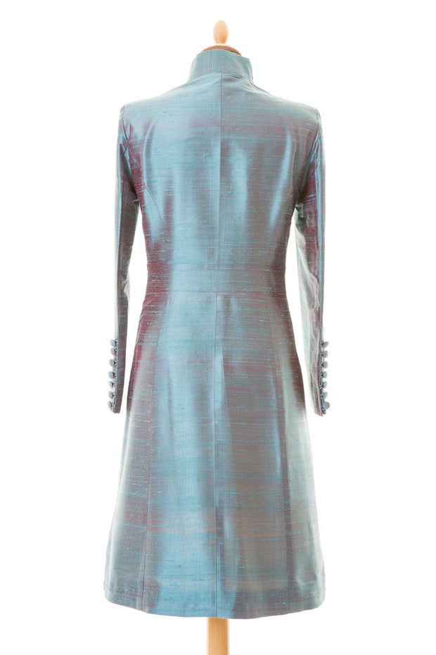 Avani Silk Coat in Smokey Blue