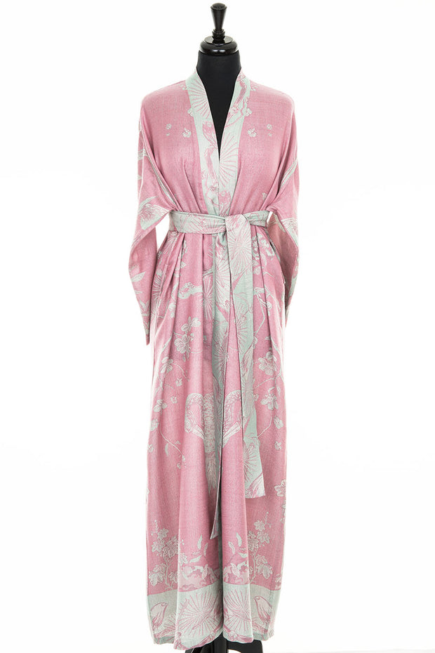 Pink kimono dressing gown shop
