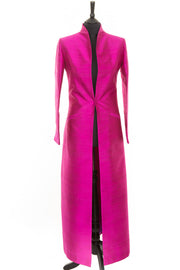 long silk pink coat 