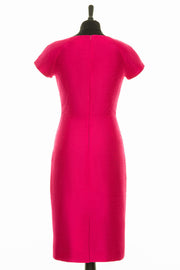 Shibumi Hepburn Silk Shift Dress in Hot Pink