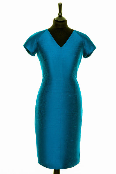 Shibumi Marilyn Silk Dress in Kingfisher Blue