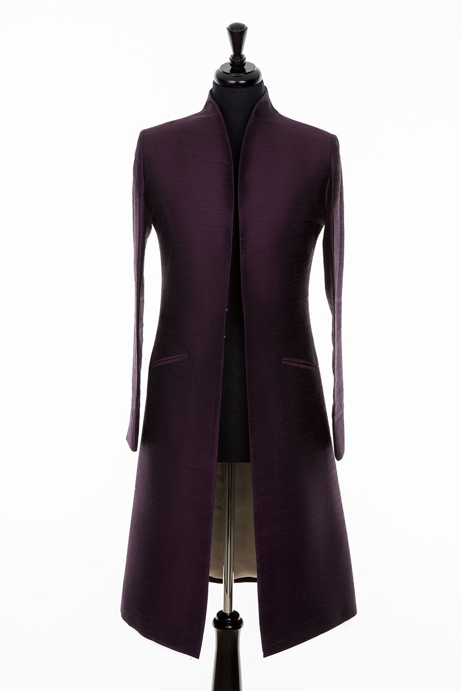 Lyra Coat in Aubergine Shibumi