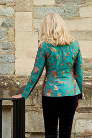 Shibumi Anya Silk Jacket in Aqua Teal