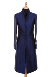 Avani Silk Coat in Midnight Blue