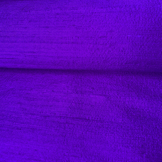 Deep Violet, purple raw slub silk
