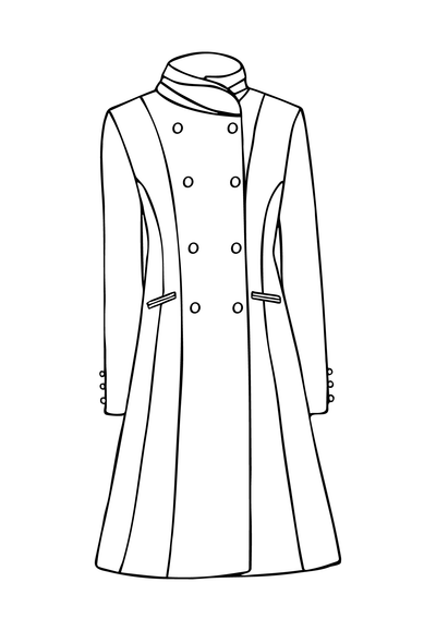 Delphine Coat in Royal Jacquard