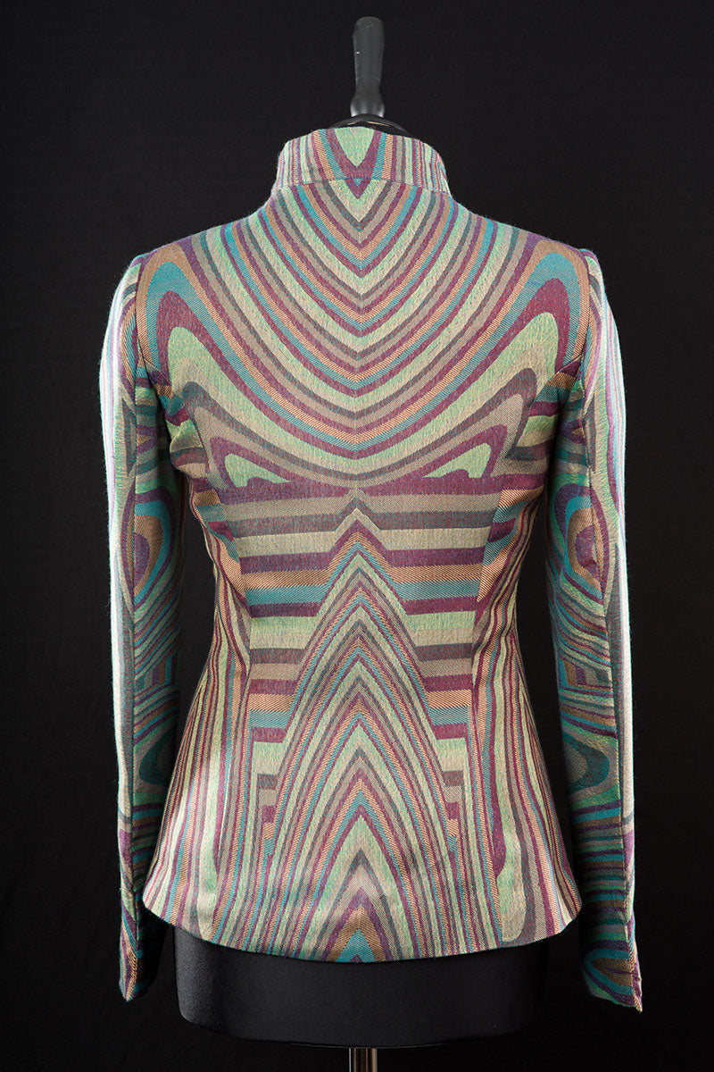 green striped cashmere jacket for women, alternative mother of the bride outfit, jacket for the opera, sale, discount