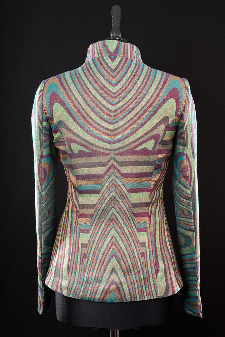green striped cashmere jacket for women, alternative mother of the bride outfit, jacket for the opera, sale, discount