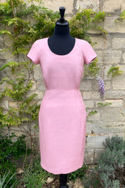 ladies-smart-pale-pink-raw-silk-fitted-shift-dress-scoop-neck-mother-of-the-bride-outfit-summer-wedding