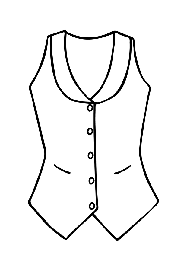 Scoop Neck Waistcoat in Ebony