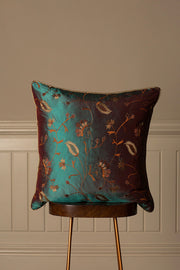 Large Silk Cushion in Aqua Teal