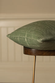 Large Silk Cushion in Pearl Green