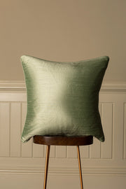Large Silk Cushion in Pearl Green