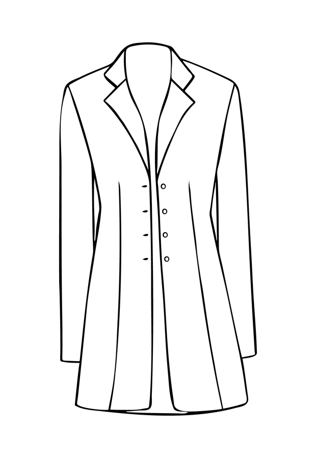Long European Jacket in Aqua Teal