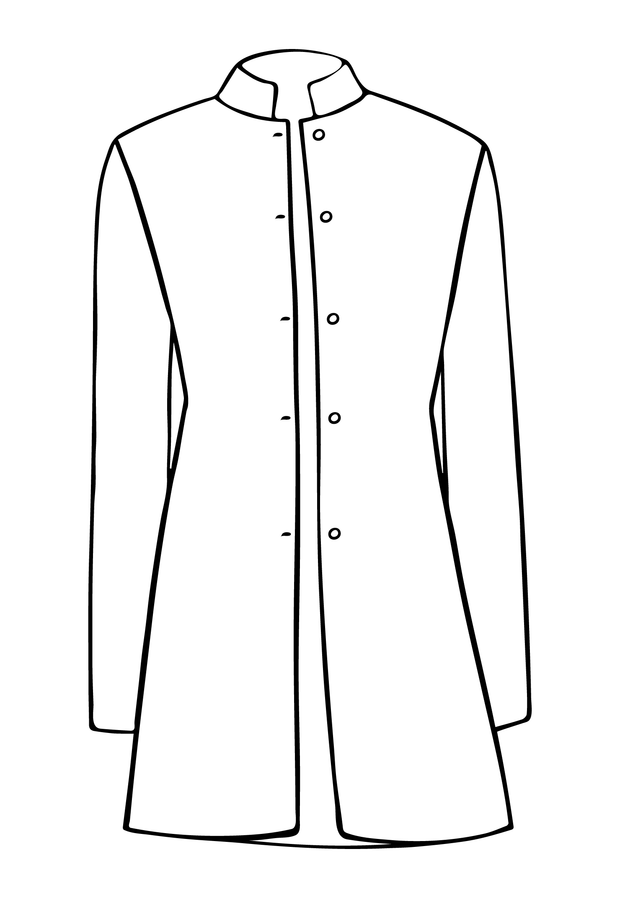 Long Nehru Jacket in Poppy