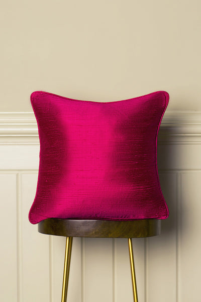 Medium Silk Cushion in Hot Pink