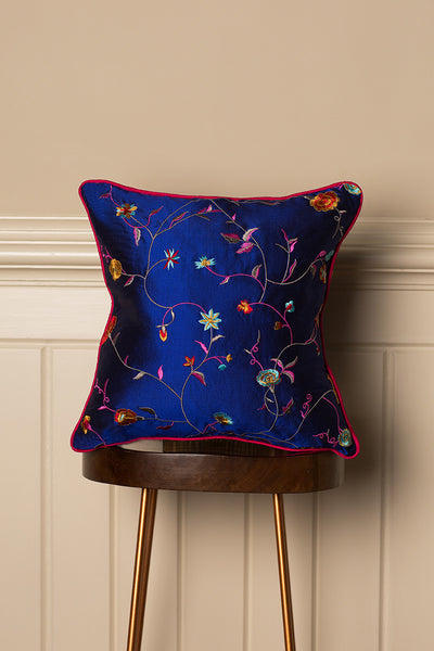 Medium Silk Cushion in African Cobalt