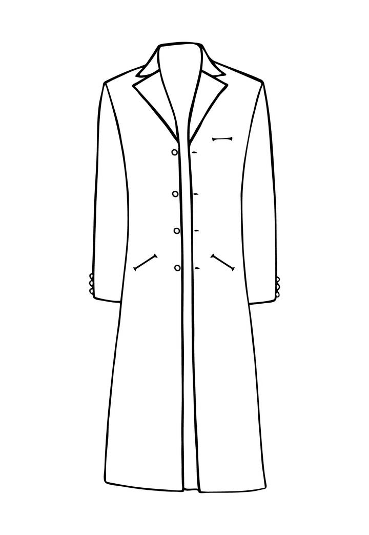 Blue coat for men. Silk fabric handmade coat. 