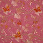 pink silk fabric with floral embroidery 