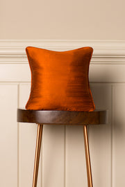 Small Silk Cushion in Burnt Orange