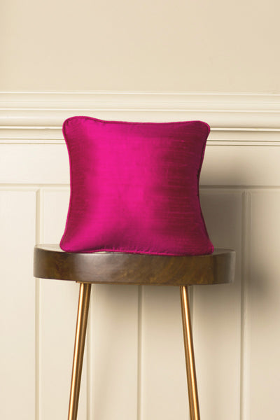 Small Silk Cushion in Hot Pink