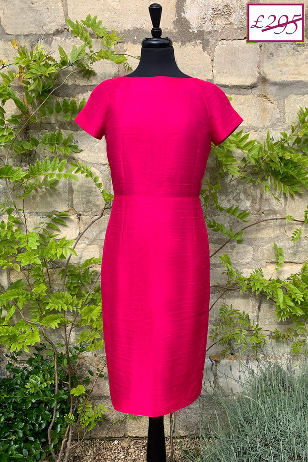 Hepburn Dress in Hot Pink 10-12