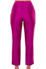 Silk Cigarette Trousers in Wild Orchid