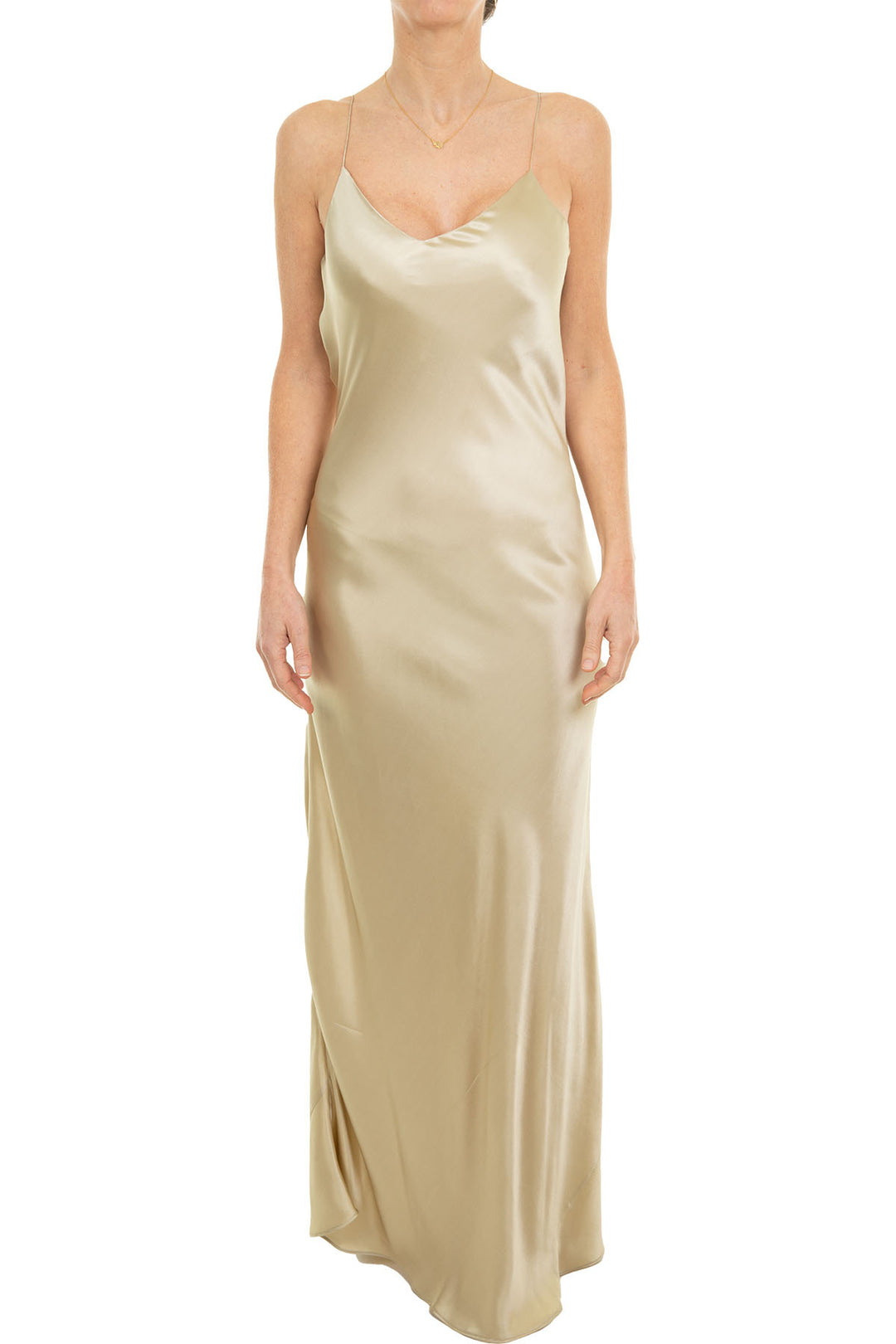 Silk Slip Dress in Champagne Shibumi Silk Slip Dress in Champagne Shibumi