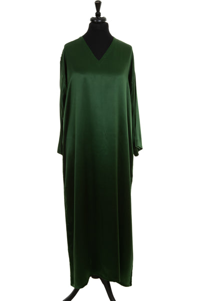 V Neck Kaftan in Deep Olive