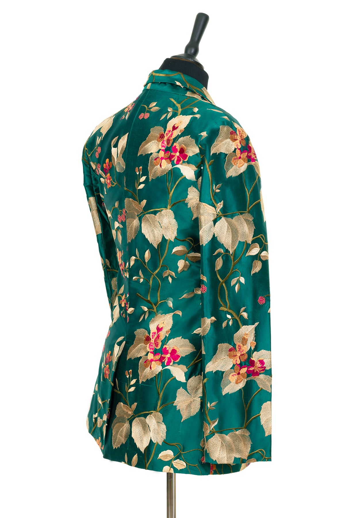 Classic Blazer in Magnificent Teal Green Floral Jacket for Women