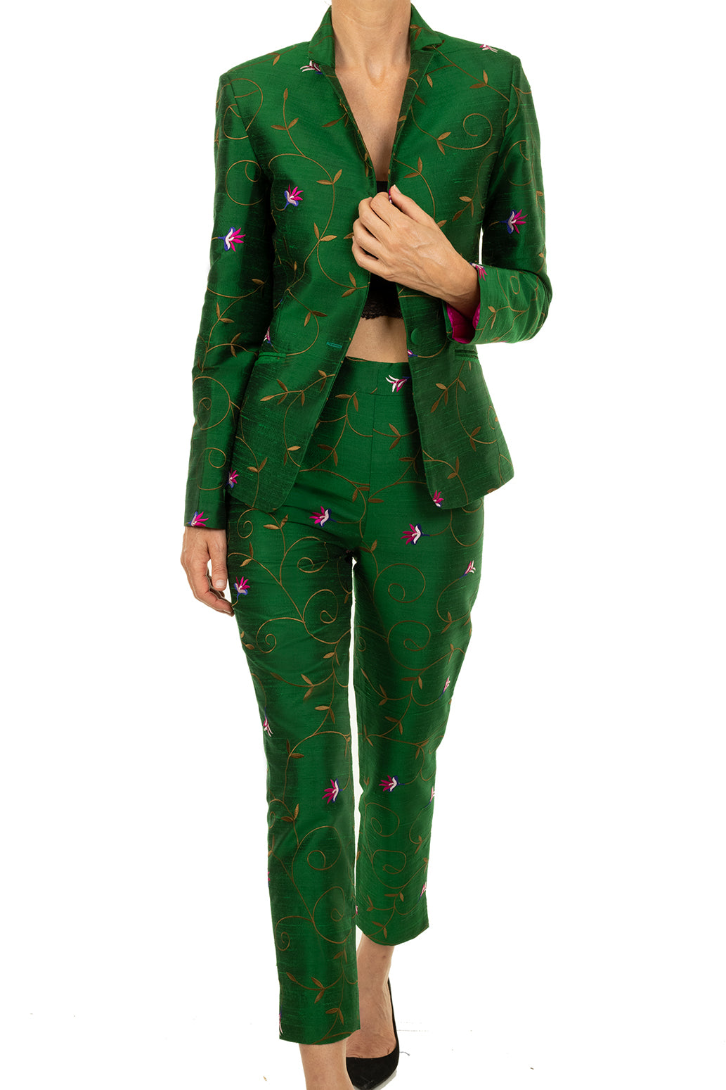 Emerald green suit ladies deals