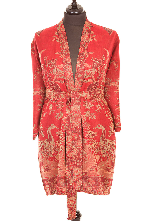 Reversible Kimono Jacket in Rich Ruby