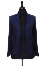 Shibumi Women's Nina Silk Blazer in Midnight Blue