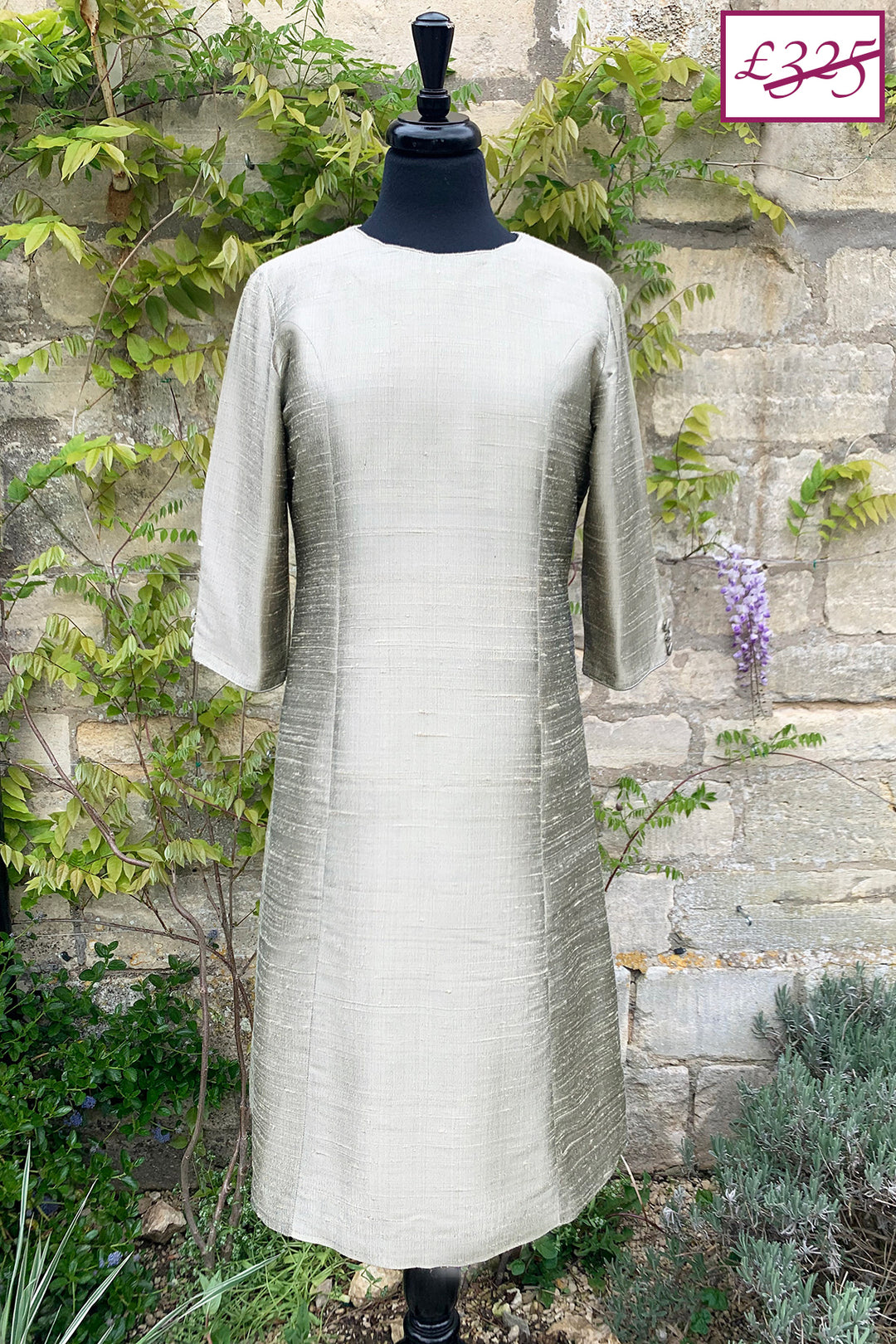 pale gold raw silk a-line shift dress, wedding guest outfit, plus size mother of the bride outfit, best ascot outfits, sale, discount
